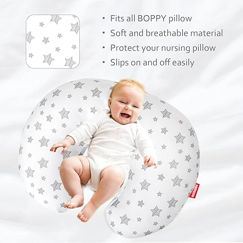 Miniatura 5 de Funda de almohada de lactancia para bebé, se adapta perfectamente a almohadas de lactancia Boppy, súper suave, para madres que amamantan, estrella