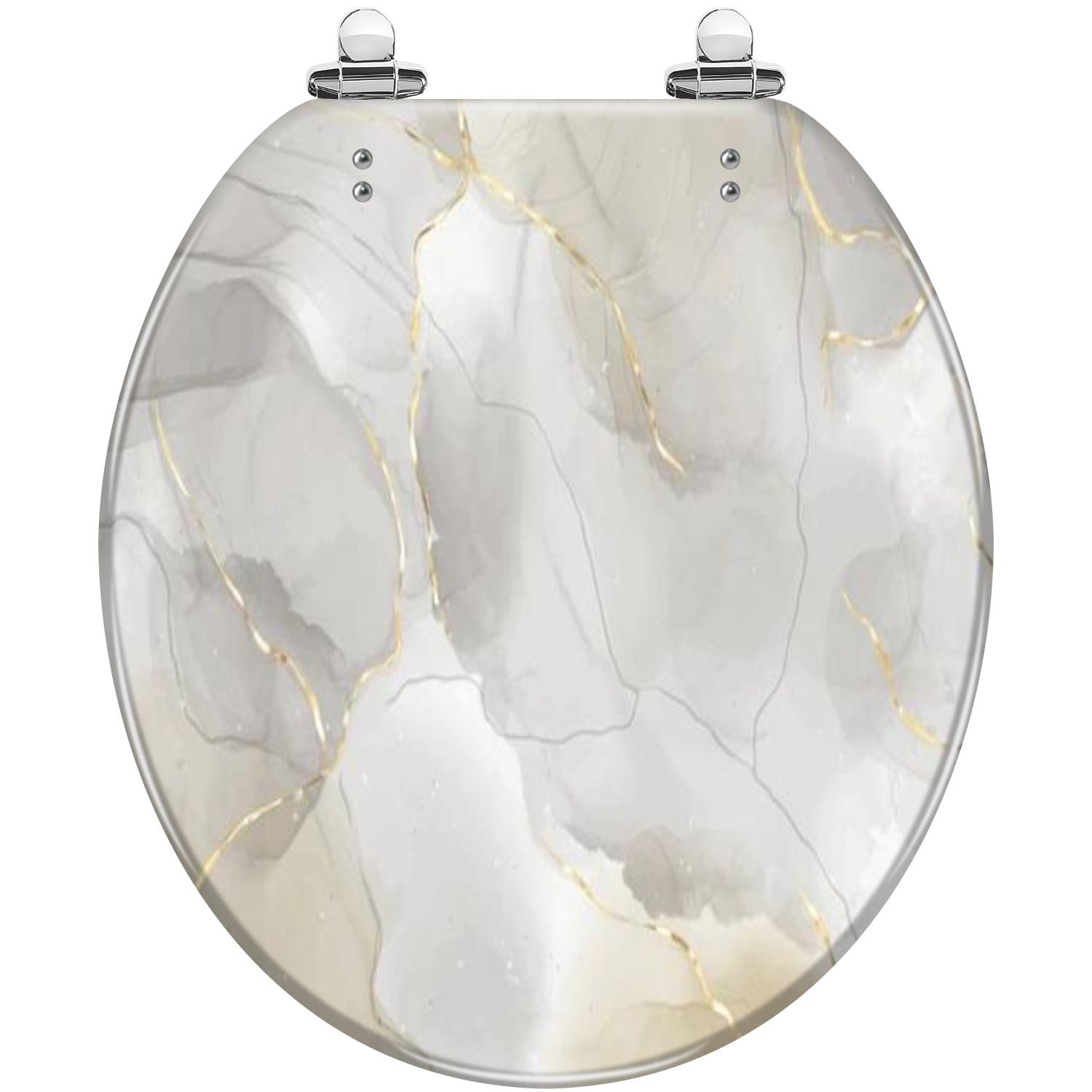 Dxpsxjl One Color Black Round Toilet Seat Black Den Marble Smudge-Resistant Abstract Resin,Seat, Toilet, Round, Marble, Den, Smudge, Adjustable, Lightweight, Durable