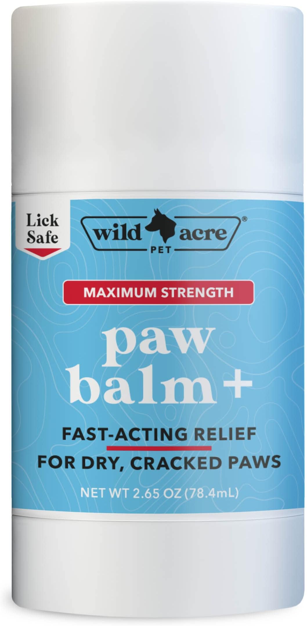 Wild Acre Maximum Strength Paw Balm for Dogs - All Weather Paw Protector for Snow, Sand, Pavement, Lawn Chemicals and More - Soothing Paw Balm with Easy Stick Application, 2.65oz Value Size