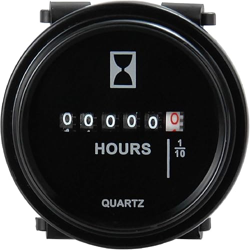Runleader HM009 - Medidor de horas redondas de 6 V a 80 V medidor de horas de cuarzo temporizador mecánico para barco auto ATV UTV motos de nieve