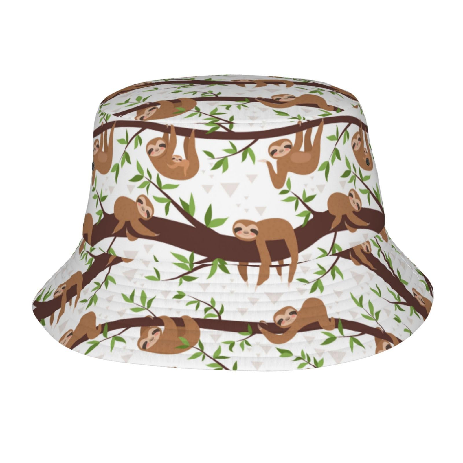 Cute Sloth Fisherman Caps Sloth Hat Cute Animal Bucket Hats Sloth Packable Foldable Hat for Outdoor
