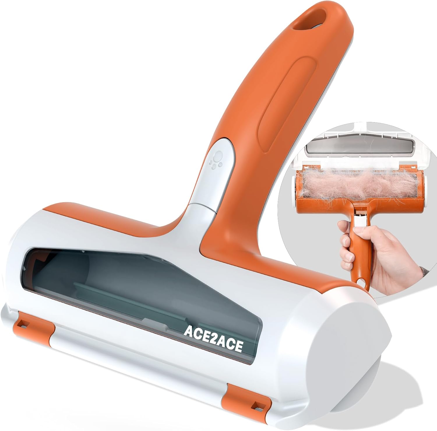 ACE2ACE Pet Hair Remover Brush, Dog and Cat Hair Brush, Pet Hair Lever, Pet Hair Remover and Collector, Reusable Roller Brush for Kennels, Carpets, Sofas, Orange