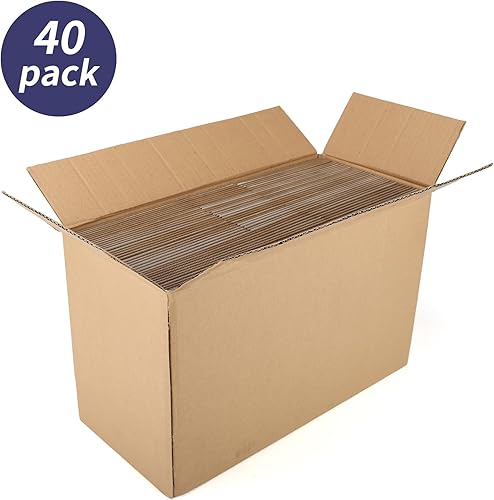 Vista 43 de Paquete de 40 cajas de envío pequeñas de 8 x 6 x 6 pulgadas, cajas de correo de cartón corrugado blanco para envío, embalaje de pequeñas empresas
