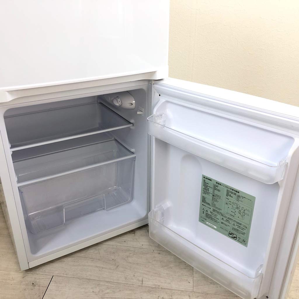 Amazon | ELSONIC 83L 2ドア冷蔵庫 EJ-R832W ホワイト | ELSONIC エル 