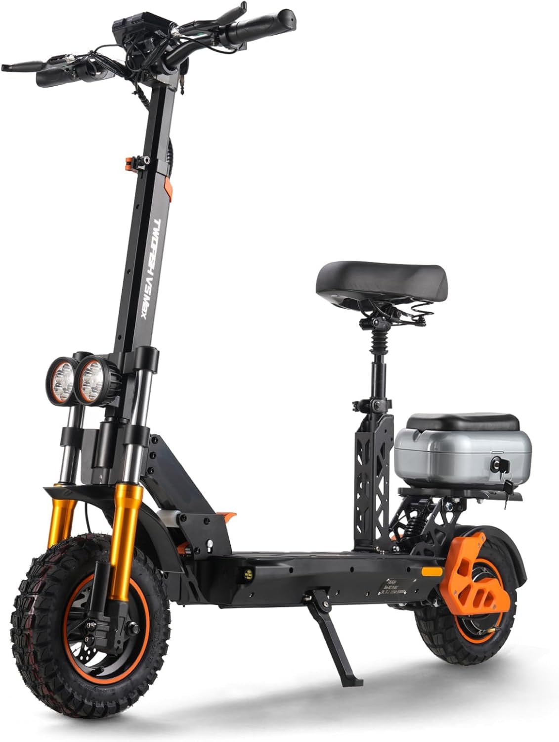 V5MAX Monopattino Elettrico Pieghevole, 48V 18Ah, 30-45Km di Autonomia | Limite Di Velocità Sbloccabile, Display Alta Definizione, Pneumatici 10", Sedile, Bauletto, Doppia Sospensione&Freno a Disco