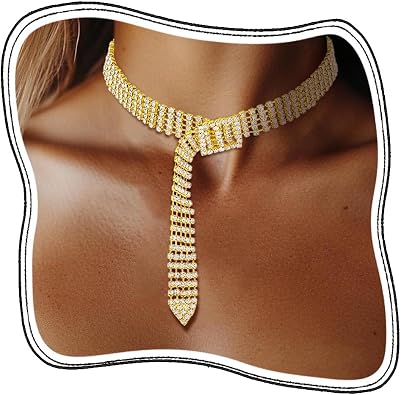 CanB Rhinestone Necklace Choker Crystal Necklaces for Women Charm Pendant Necklace