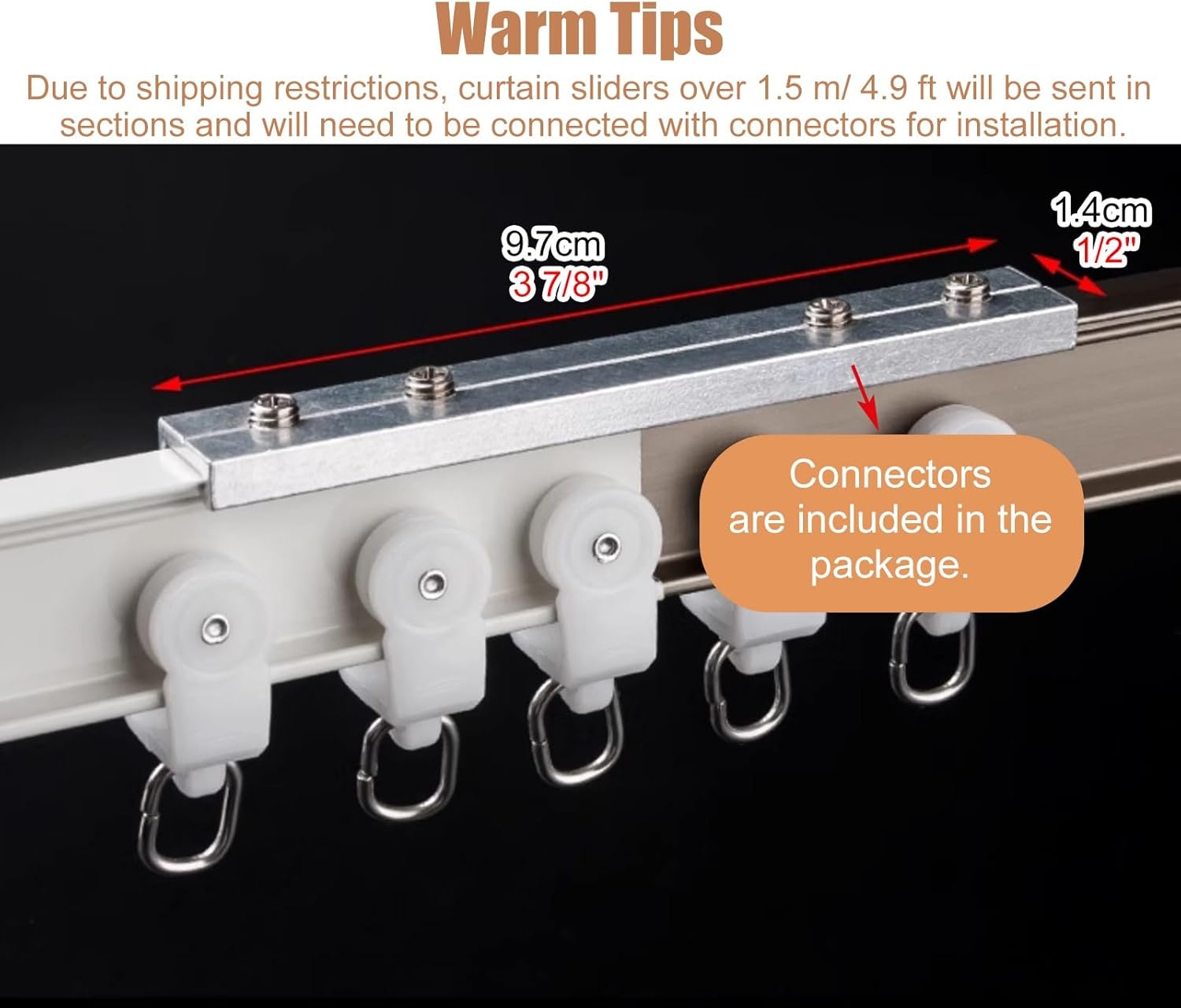 Ceiling Curtain Track,Champagne Gold Heavy-Duty Flexible Curtain Track for Bay Windows,Aluminum Ceiling-Mount Rod,Bendable Rail with Silent Strips&Rollers,1.4M,White-1.4m(4.6ft)