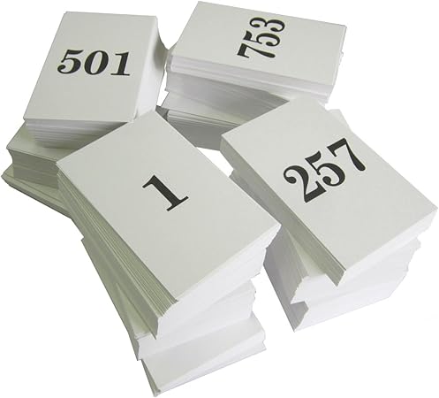 Amazon 名刺サイズ 数字カード 1000枚セット ナンバーカード1 1000 番号札 用紙色 白 裏面無地 授業 レッスン用副教材 文房具 オフィス用品
