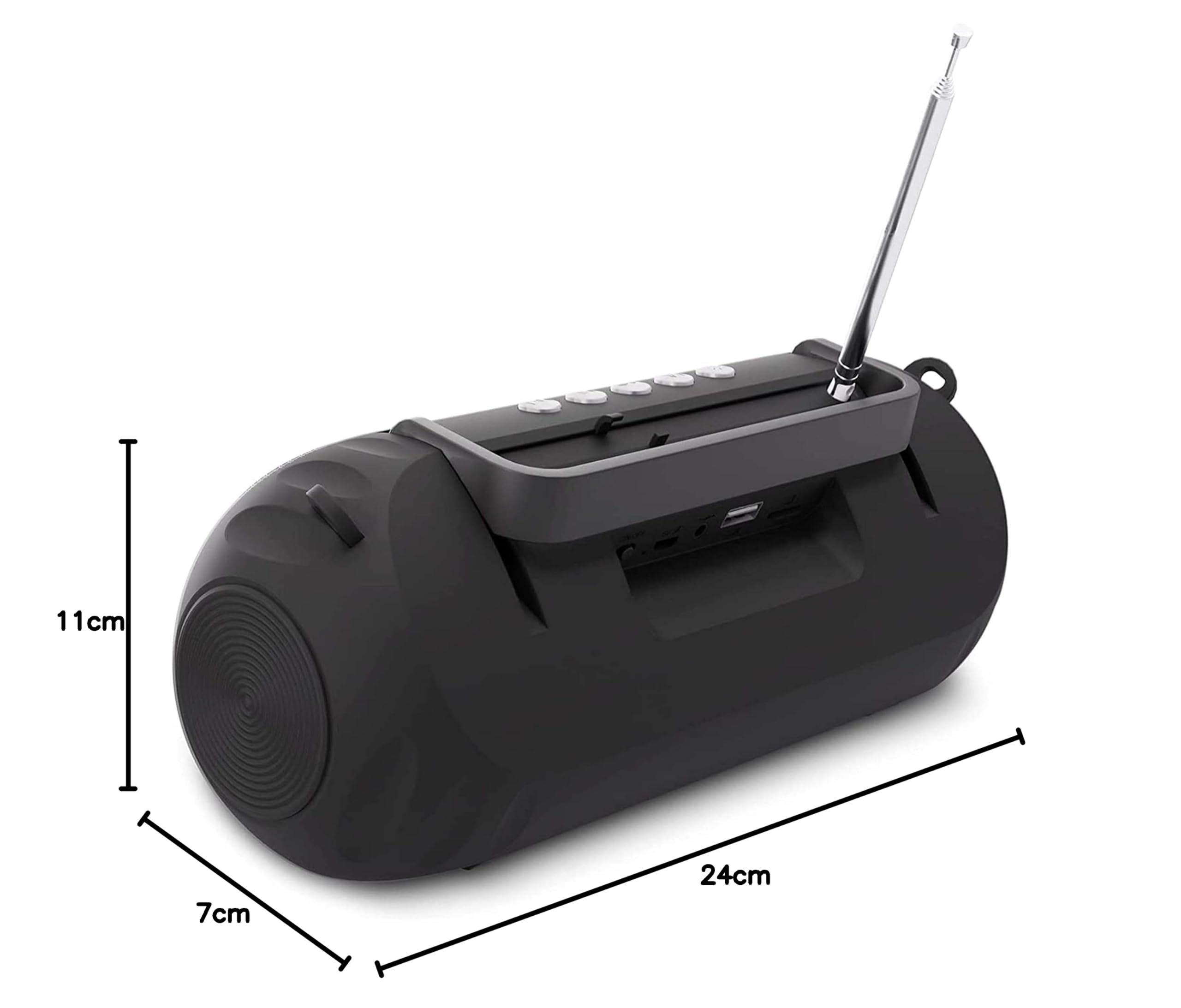 SIMPLETEK Speaker Casse Bluethoot 5.0 Con Flash | Portata 10 m 10 W Di Potenza Bassi Potenti Con Antenna Radio FM