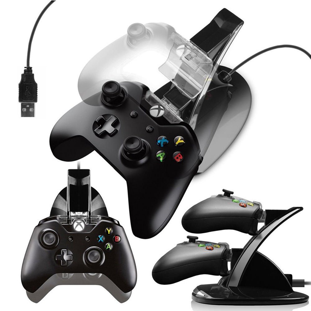Reedus LED Light Dual Controller Charging Dock Station Charger for Xbox One Controller