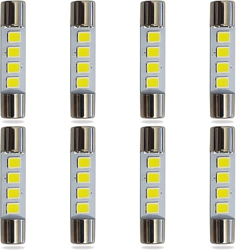 Bombilla LED 6612F 6614F 6615F 6641 Festoon 6641 Festoon para luces de espejo de tocador, visera, maletero o área de carga, 6000 K, color blanco, 8