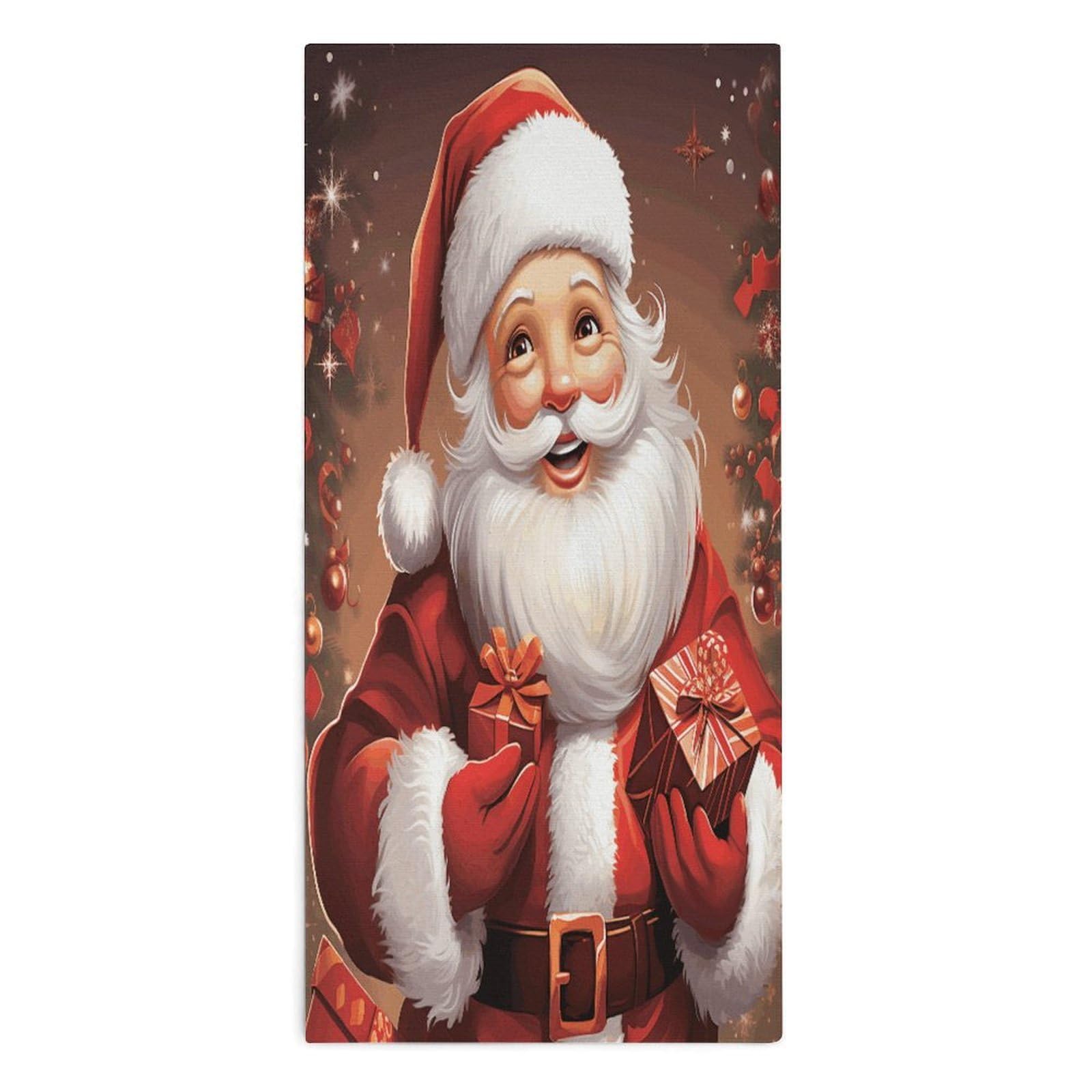 YUXBVKRS Santa Claus Xmas Gifts Hand Towels for Bathroom 14x29 Inch