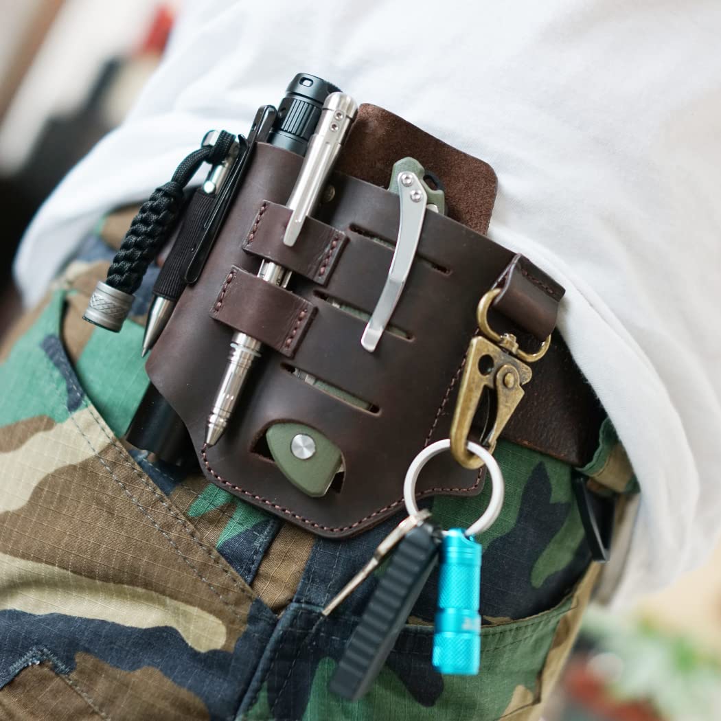 VIPERADE PJ16 Leather Sheath for Belt, Tool Leather Sheath for Knife, Knife Leather Sheath for