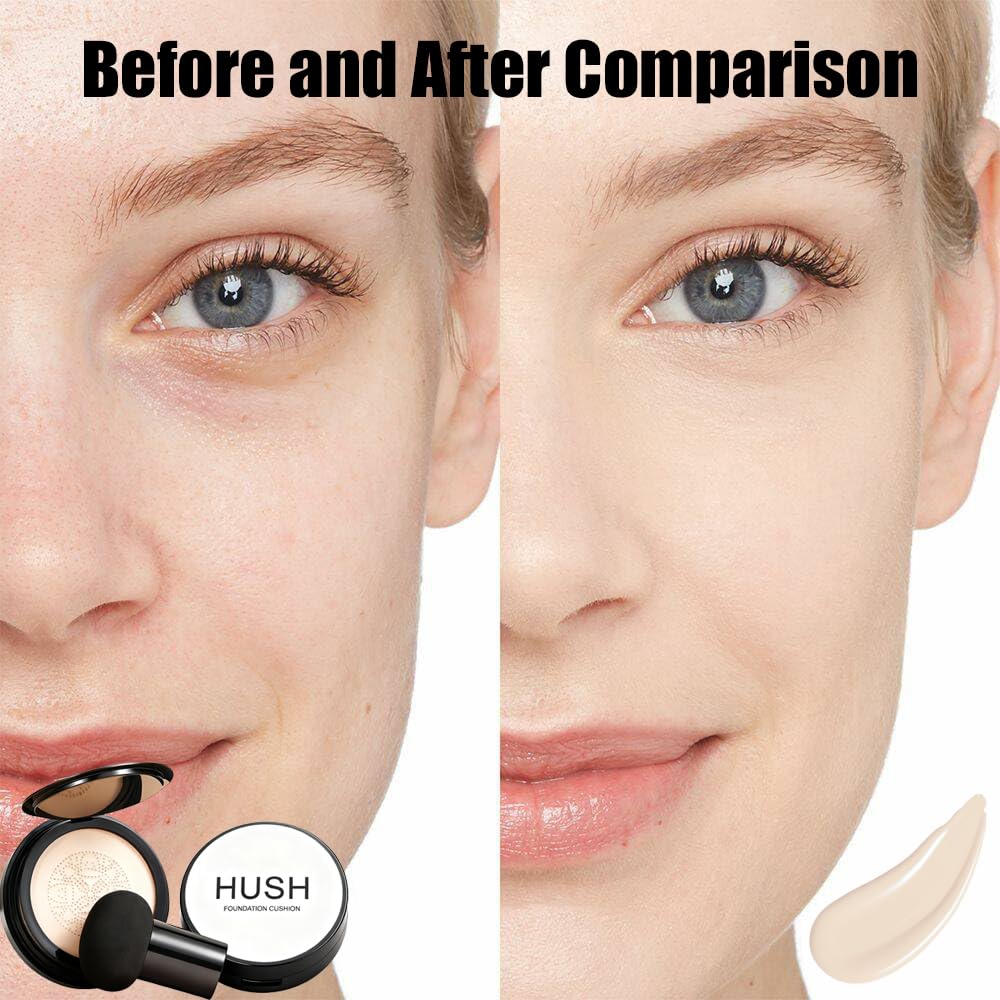 Foundation for Older Women | Ivory - for Fair Skin with Pink or Neutral Undertones | Mushroom Head Air Cushion CC Cream Long-Lasting Full Coverage Moisturizing BB Cream Even Skin for Mature Skin - Image 5