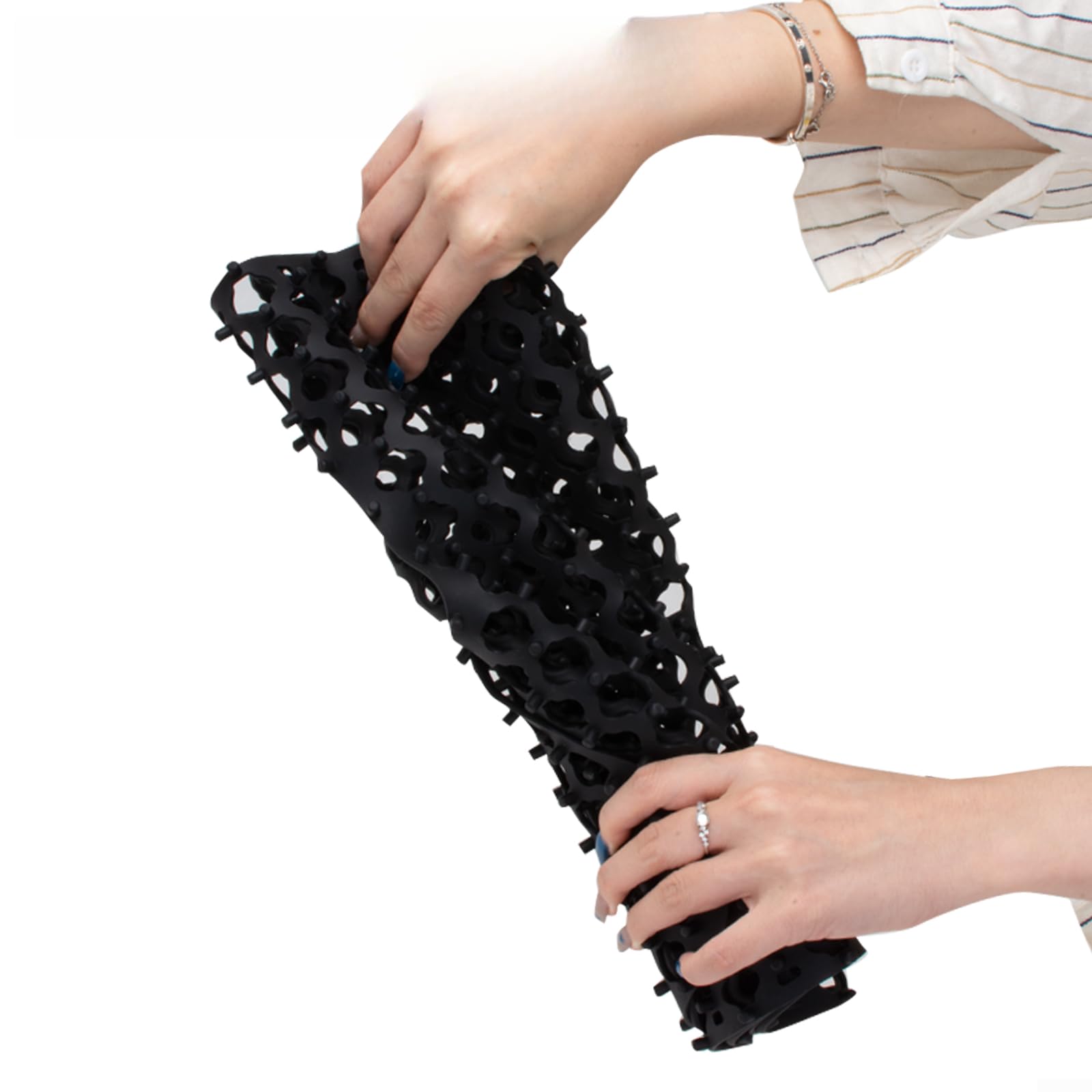 Tappetino in silicone per lavello da 66 cm, con fori di scarico integrati, antiscivolo, scolapiatti da cucina e da bagno, colore nero
