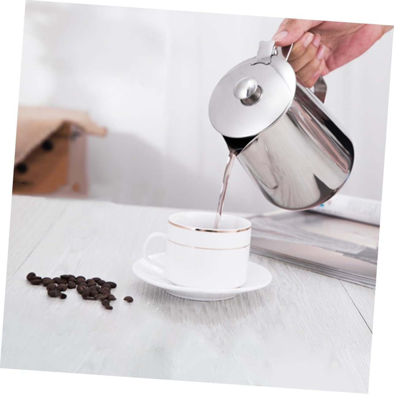 Stainless Steel Milk Frothing Pitcher with Spout for Latte Art Steaming and Frothing Milk Easy to Clean Large Capacity Jug for Beverage Service