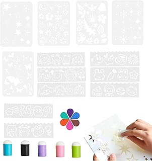 Kits de pintura de esponja para dedos para niños, proyectos de pintura, esponja de pintura de dedos, manualidades con 6 almohadillas de sello de color para estampar, dibujar