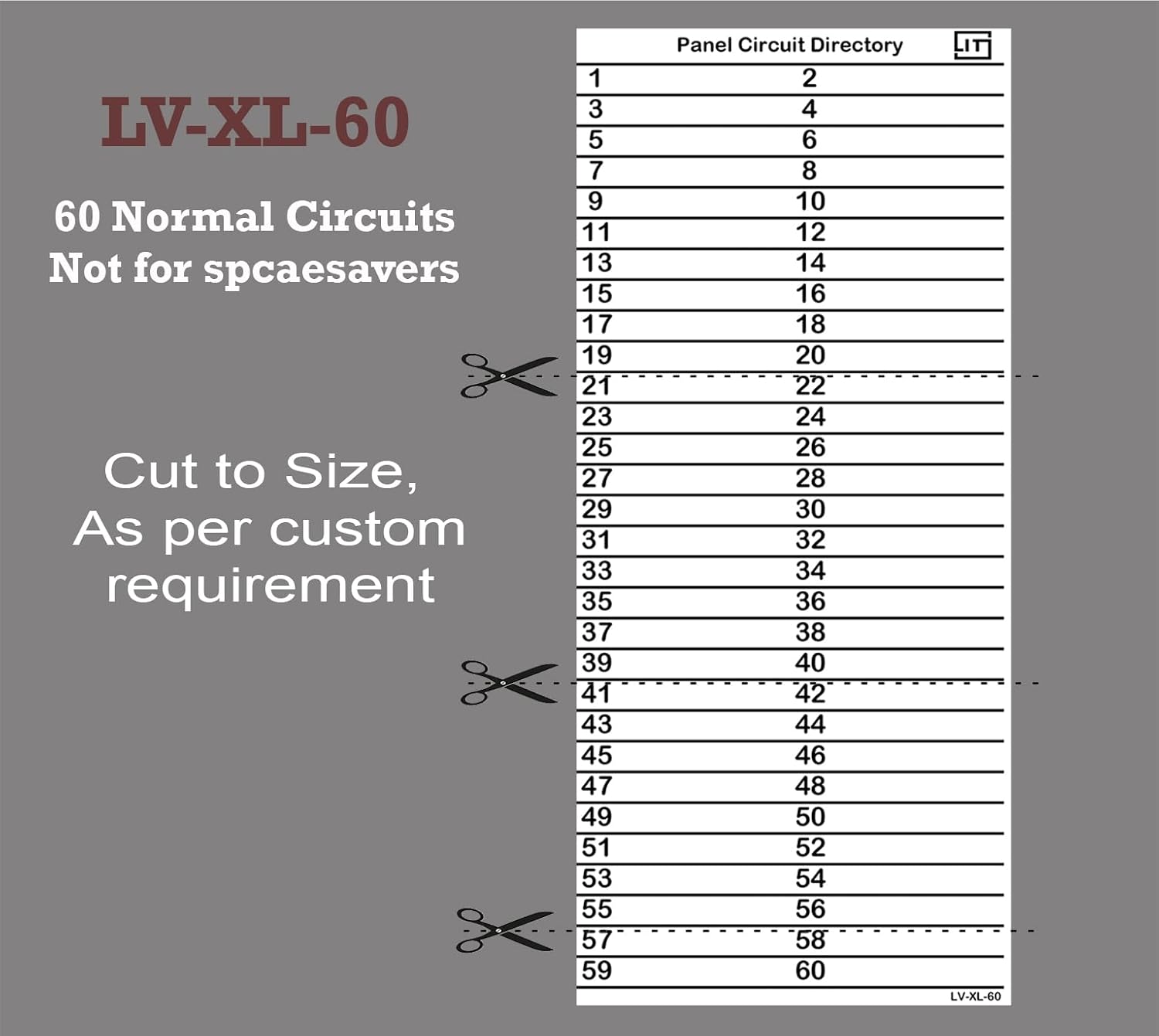 Large 60 Circuits 2 Labels Vinyl Fuse Box Circuit Breaker Panel Directory Labels Stickers Decals for All Electrical Panel/Load Centers Waterproof