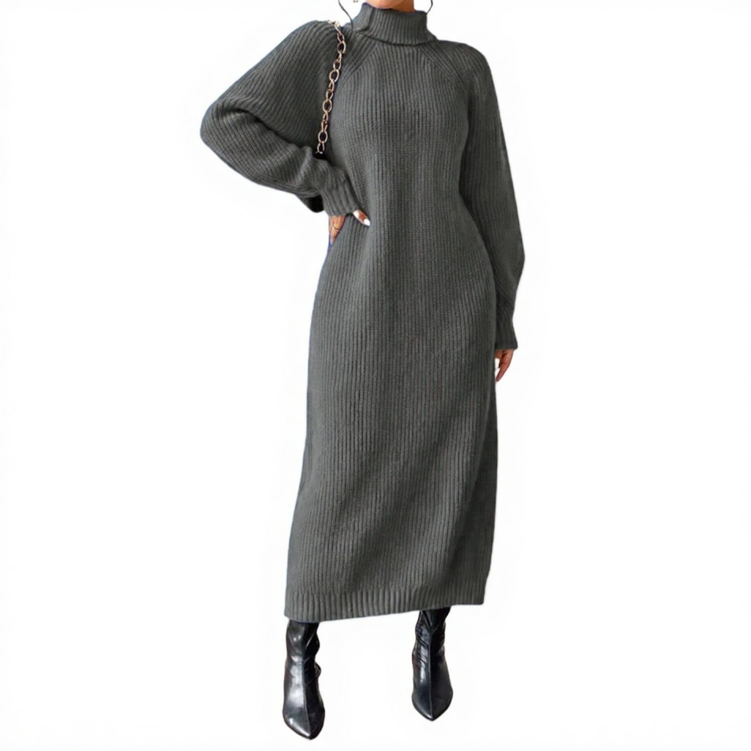 LIGHT DOT Womens Winter Maxi Sweater Dress Oversize Long Sleeve Knit Pullover Chunky Bell Loose