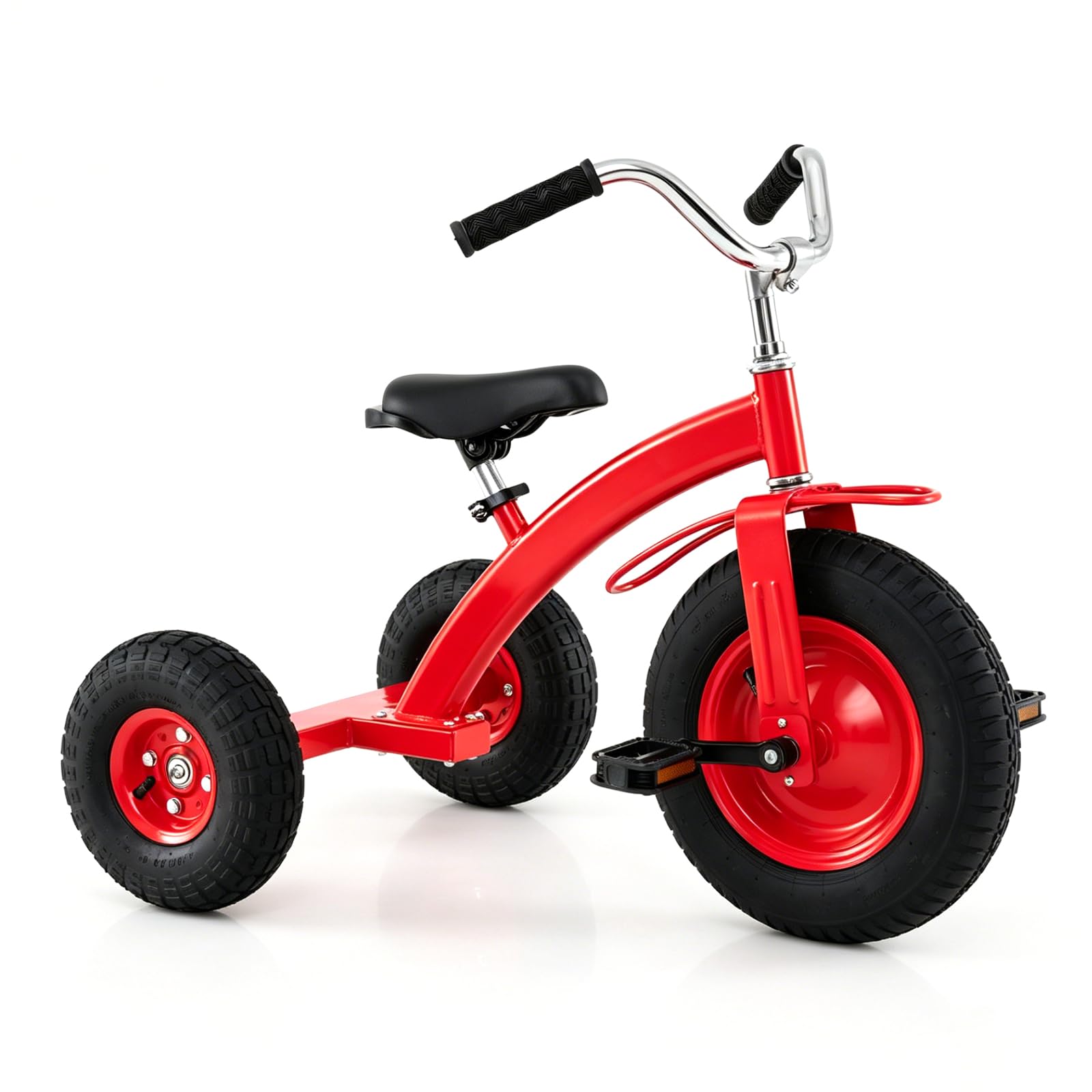COSTWAY Kids Tricycle (Red, 84 x 55 x 68-77cm, without Storage Basket)