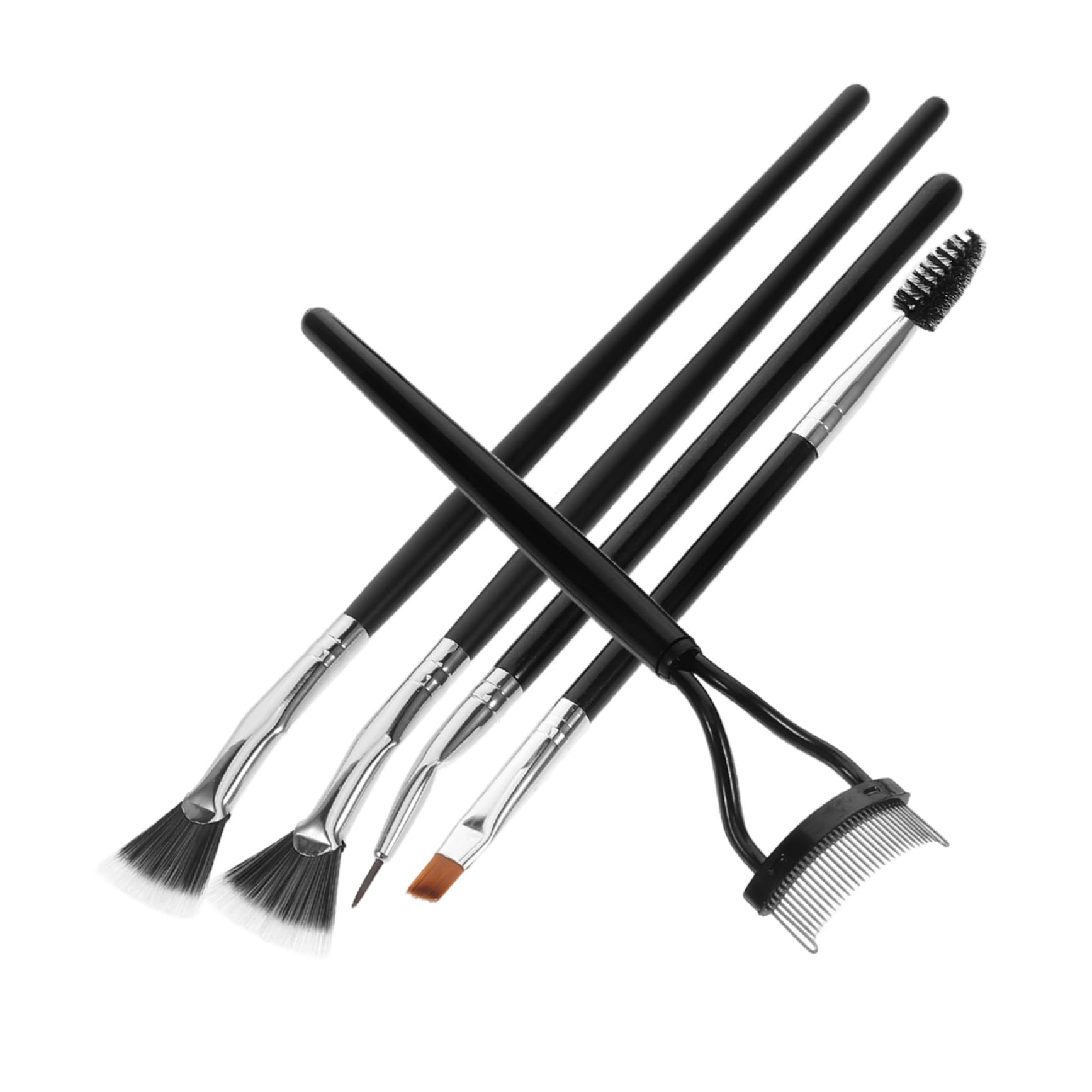 PartyKindom Precision Scalloped Lash Brush Volume Boost Mascara Fan Eyebrow Brush Lash Separator Portable Makeup Tool