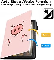 Vista 3 de Funda para tablet Kindle Fire 7 (7 pulgadas, 12ª generación, versión 2022), funda delgada de piel sintética con ranura para tarjetas y soporte