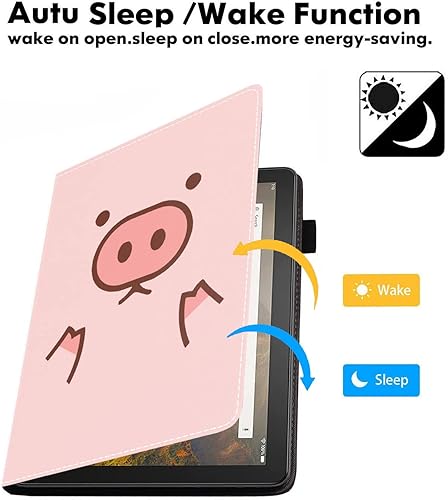 Miniatura 3 de FQTBCEARI Case for All-New Kindle Fire 7 Tablet (7", 12th Generation, 2022 Release), Slim PU Leather Cover with Card Slot & Pencil Holder, Pink Cute