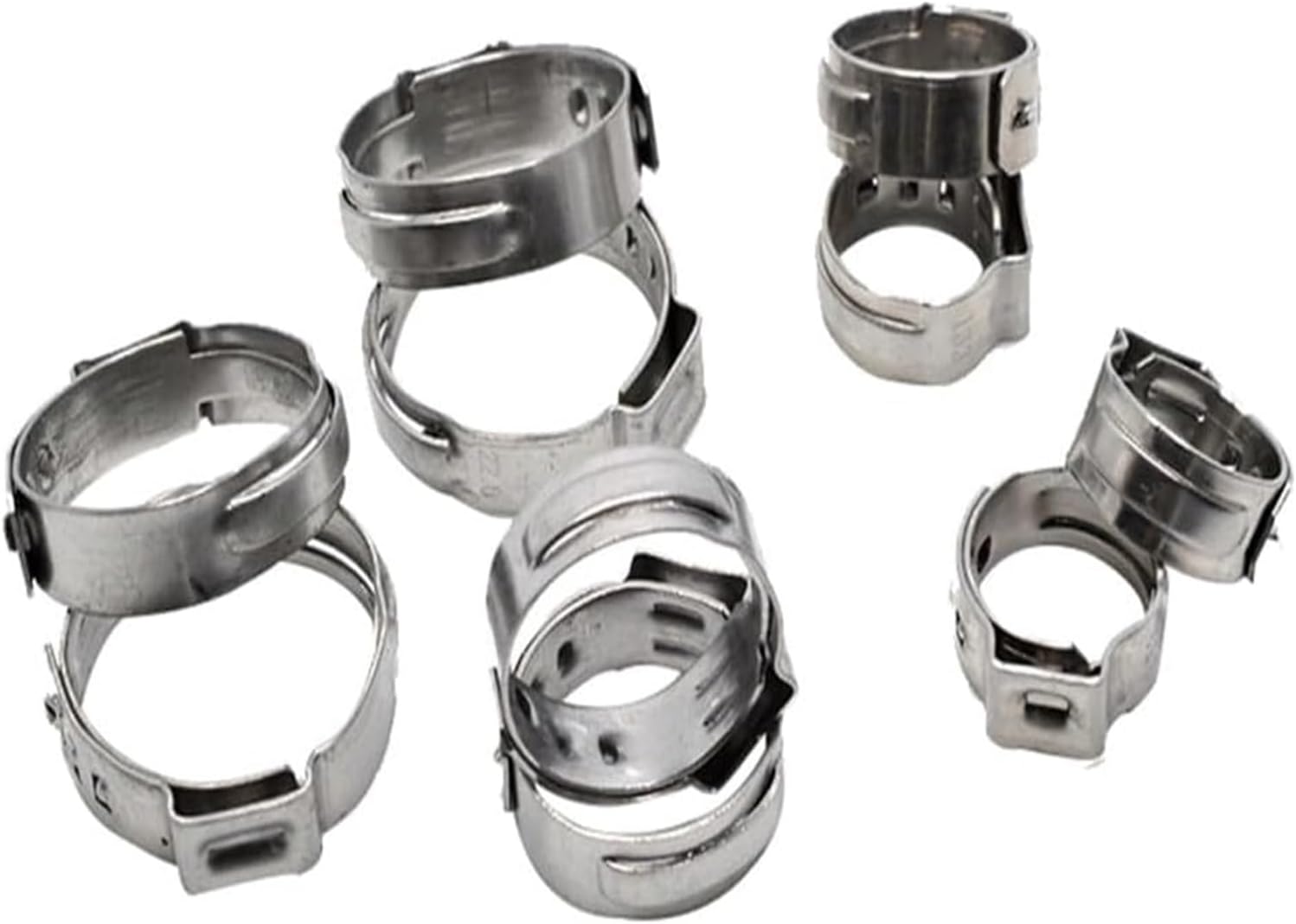 Hose Clamps,Pipe Clam,Hose Clamp, Stainless Steel 304 Single Ear Hose Clamps Assortment Kit Single(12.8-15.3mm)