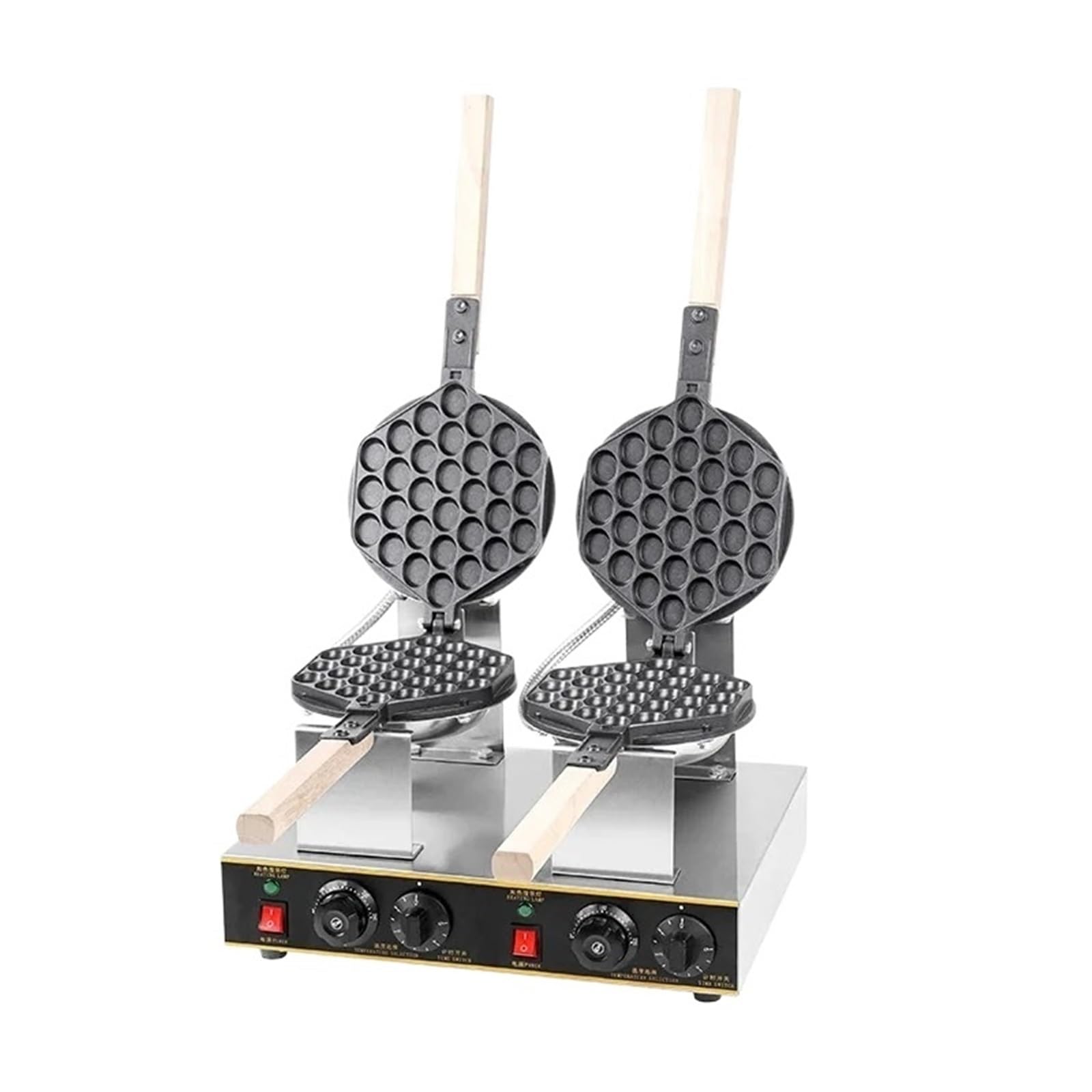 Gaufrier Électrique Professionnel À Double Tête Antiadhésif For Œufs Bulles Et Gaufrettes, Four Gaufres Chauffage Uniforme Et Rapide