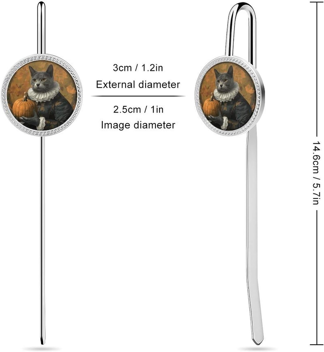 Decorative Metal Cat Pumpkin Book Mark for Reading Lovers image 2