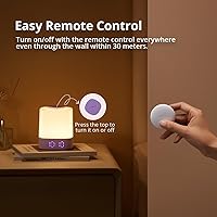 Vista 3 de Lyridz Luz nocturna LED para guardería con reloj, lámpara de mesa portátil para lactancia materna para bebé con control remoto, batería recargable