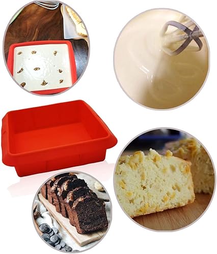 Miniatura 4 de Molde cuadrado de silicona de 8 x 8 pulgadas para hornear, lasaña para asar, utensilios de silicona para hornear brownies, 10 moldes de pastelería
