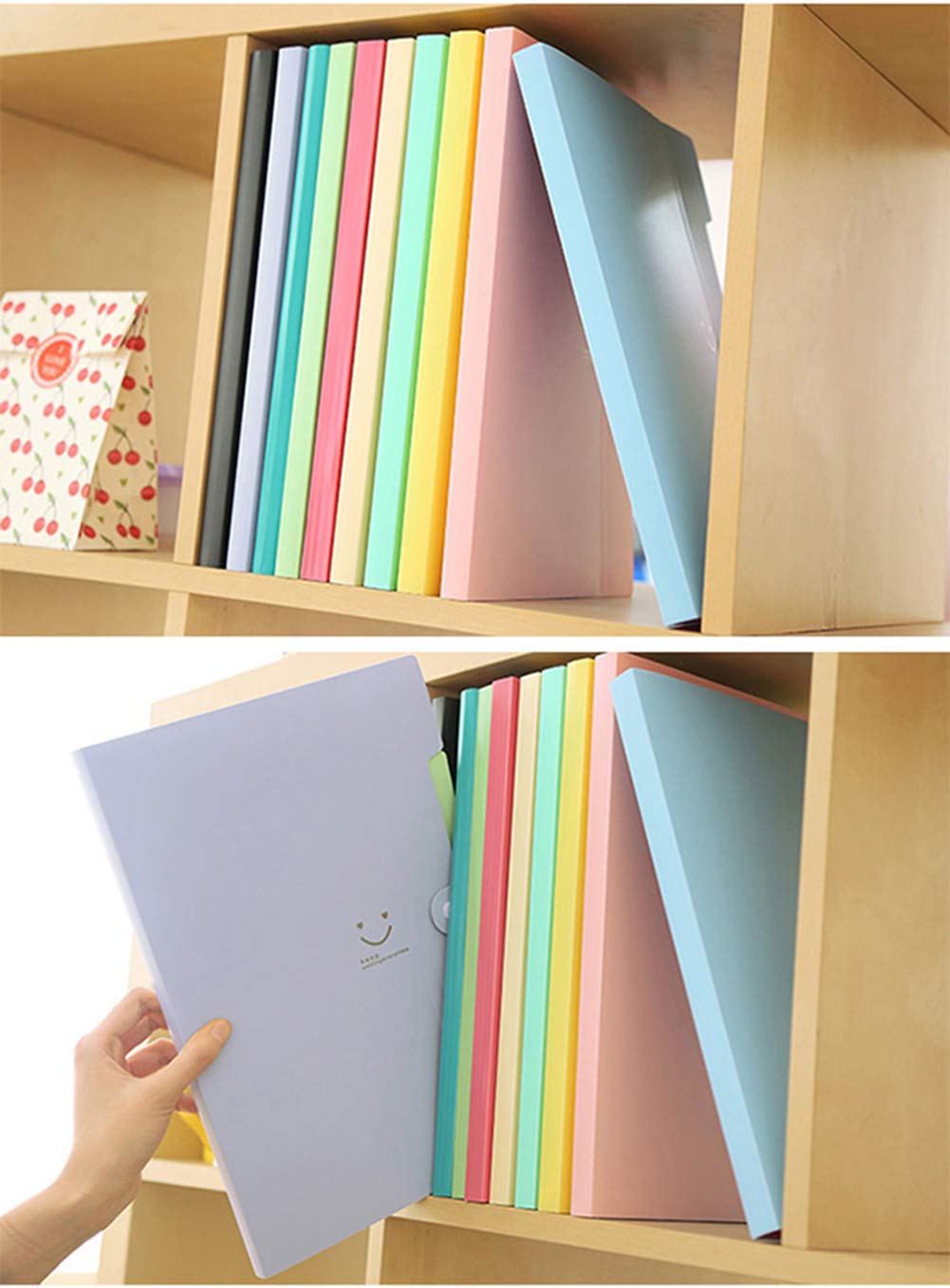 Amazon | Colored Expandingプラスチックファイルフォルダwithスナップ