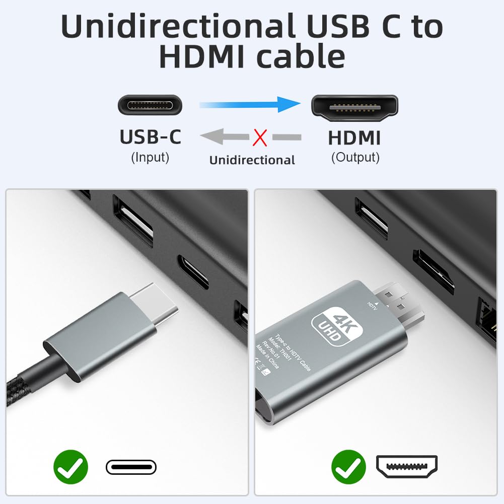 AXFEE Кабель USB-C HDMI 2 м 4K 60 Гц кабель HDMI Ultra High Speed UHD совместим с iPhone 15 Series MacBook Pro Air Mac Mini iPad Pro Air Mini Galaxy S23 S22 S21