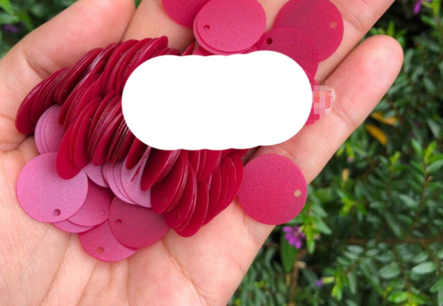 Materiały do szycia 20 mm DIY rękodzieło biżuteria okrągła krawędź otwór lekkie wino czerwone cekiny szlifowane koraliki akcesoria odzieżowe