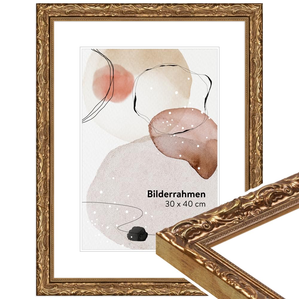 Cadre photo bois vintage doré encadrement tableau 21x15 cm mural A5 WANDStyle