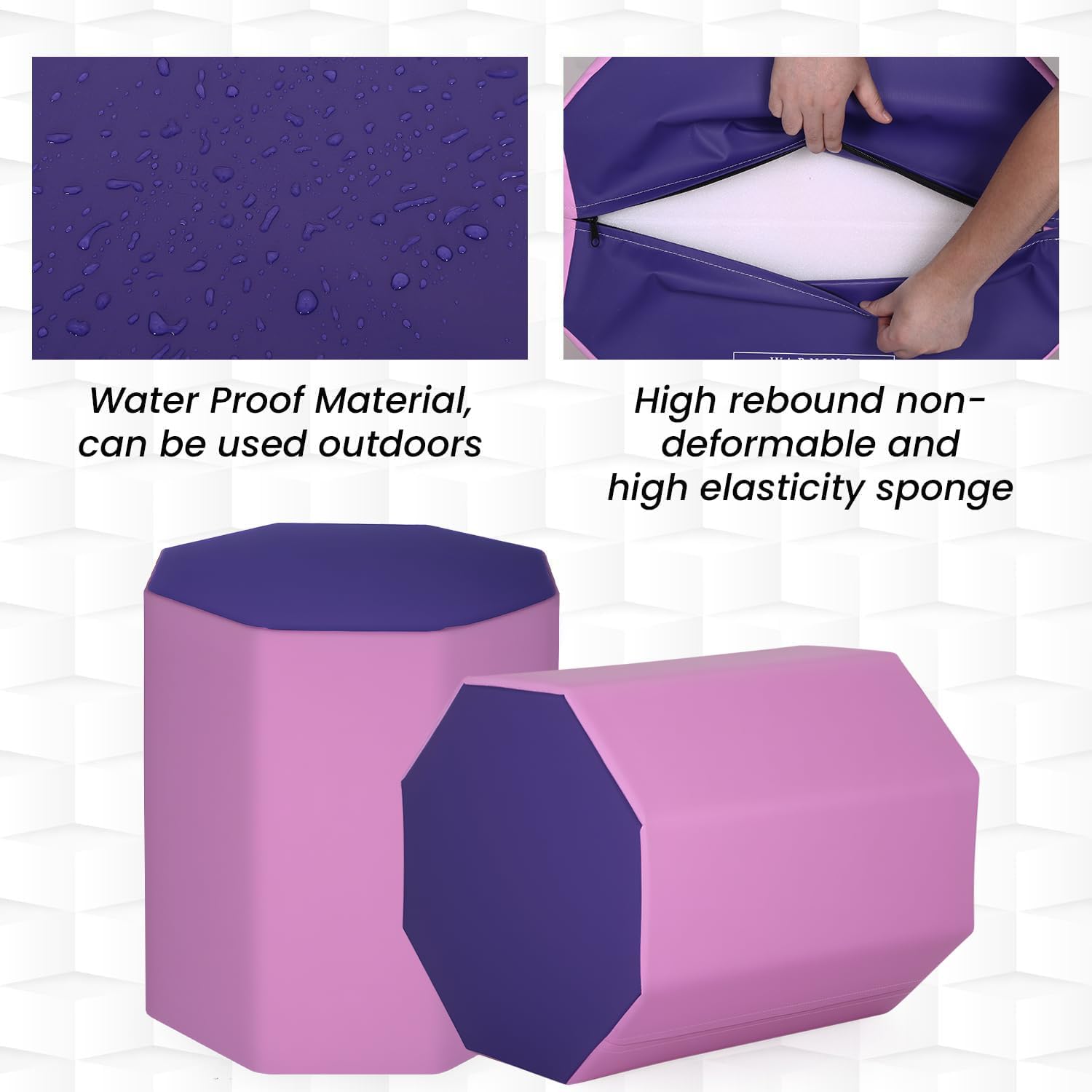 FDW Gymnastics Mat Octagon Tumbler Octagon Mat 24.4" x 25.6" Gymnastic Equipment Somersault Backbend Tumbling Trainer Tumbling Mat for Home Gym Exercise Gymnastics Gym Fitness Home