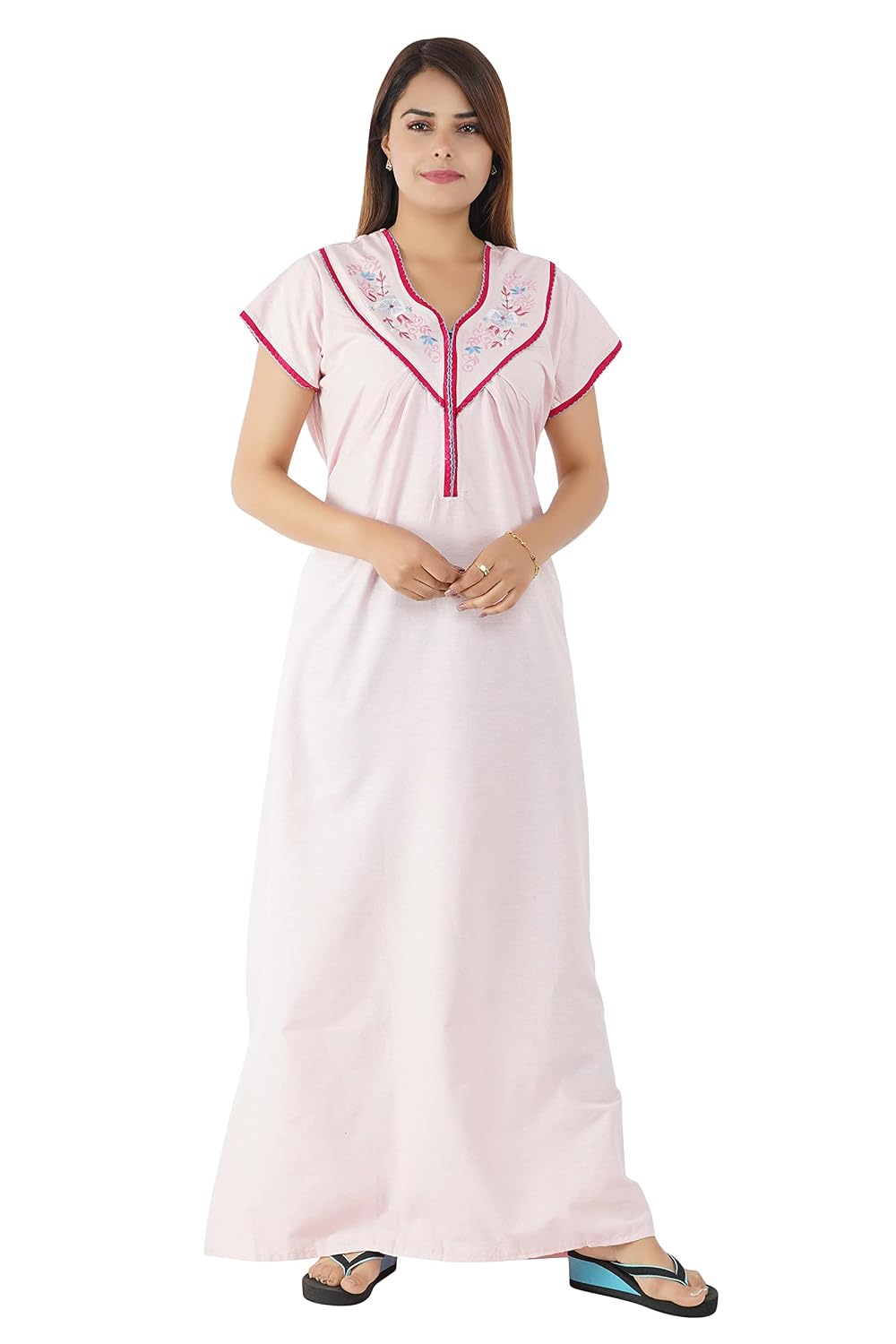 Women's Cotton Solid Maxi Nighty