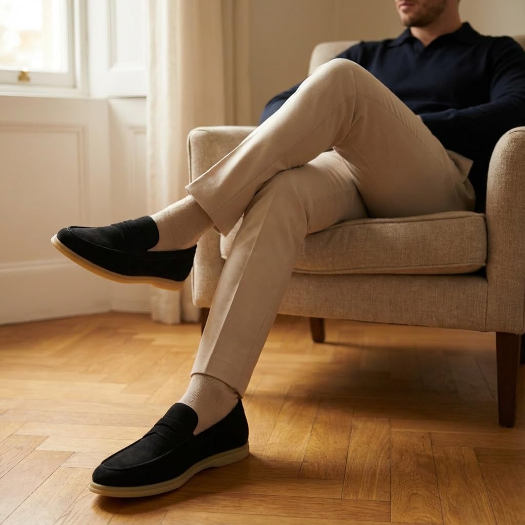 CUSHIONAIRE Selby Men's Genuine Leather Slip-On Casual Penny Loafers – Memory Foam, Rubber Sole - Image 5