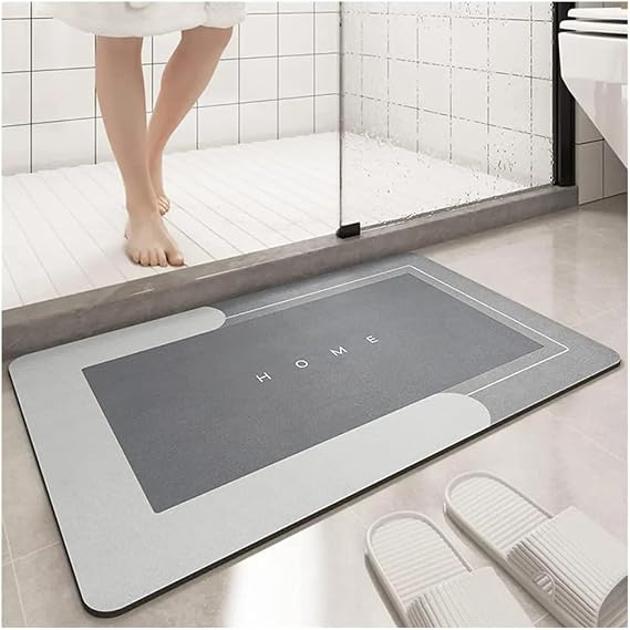 Bath Mat-Super Absorbent-Slip Base Bath And Ablution Mat-Square GRAY 50 * 70
