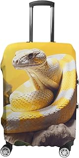 Funda de equipaje de mano, color amarillo y blanco, fundas de maletas de pitón para equipaje, aprobada por la TSA, protector elástico para maleta, antiarañazos, lavable, se adapta a fundas de 19 a 30
