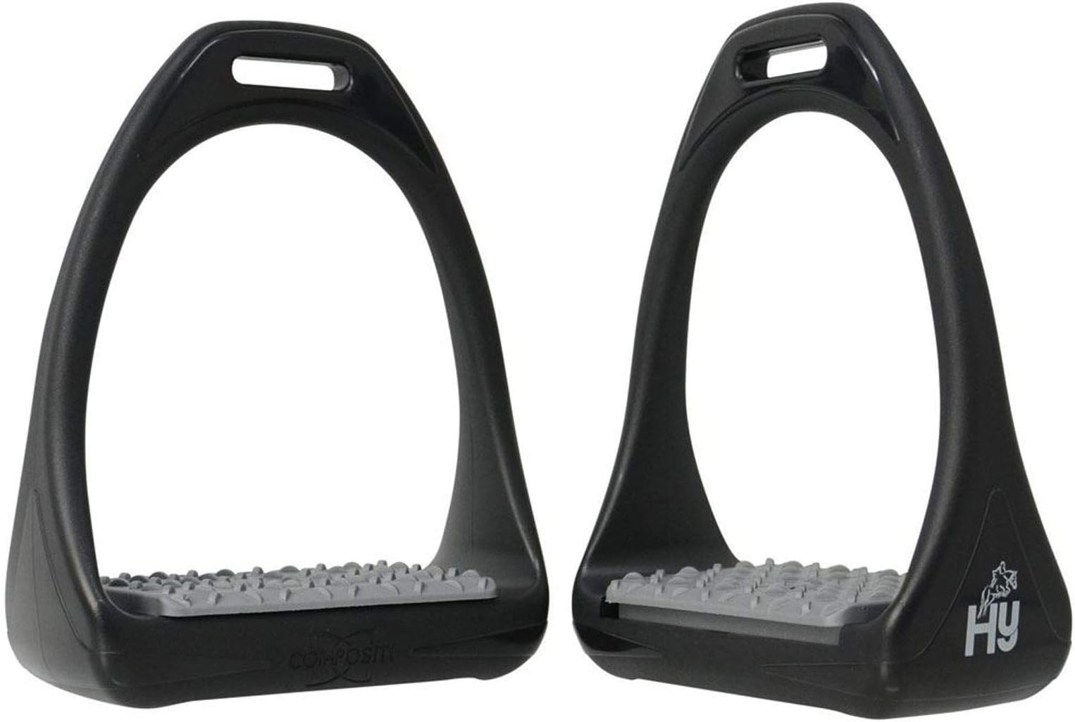 HyJUMP Compositi Reflex Stirrups With Coloured Treads Light Grey Horse Stirrups