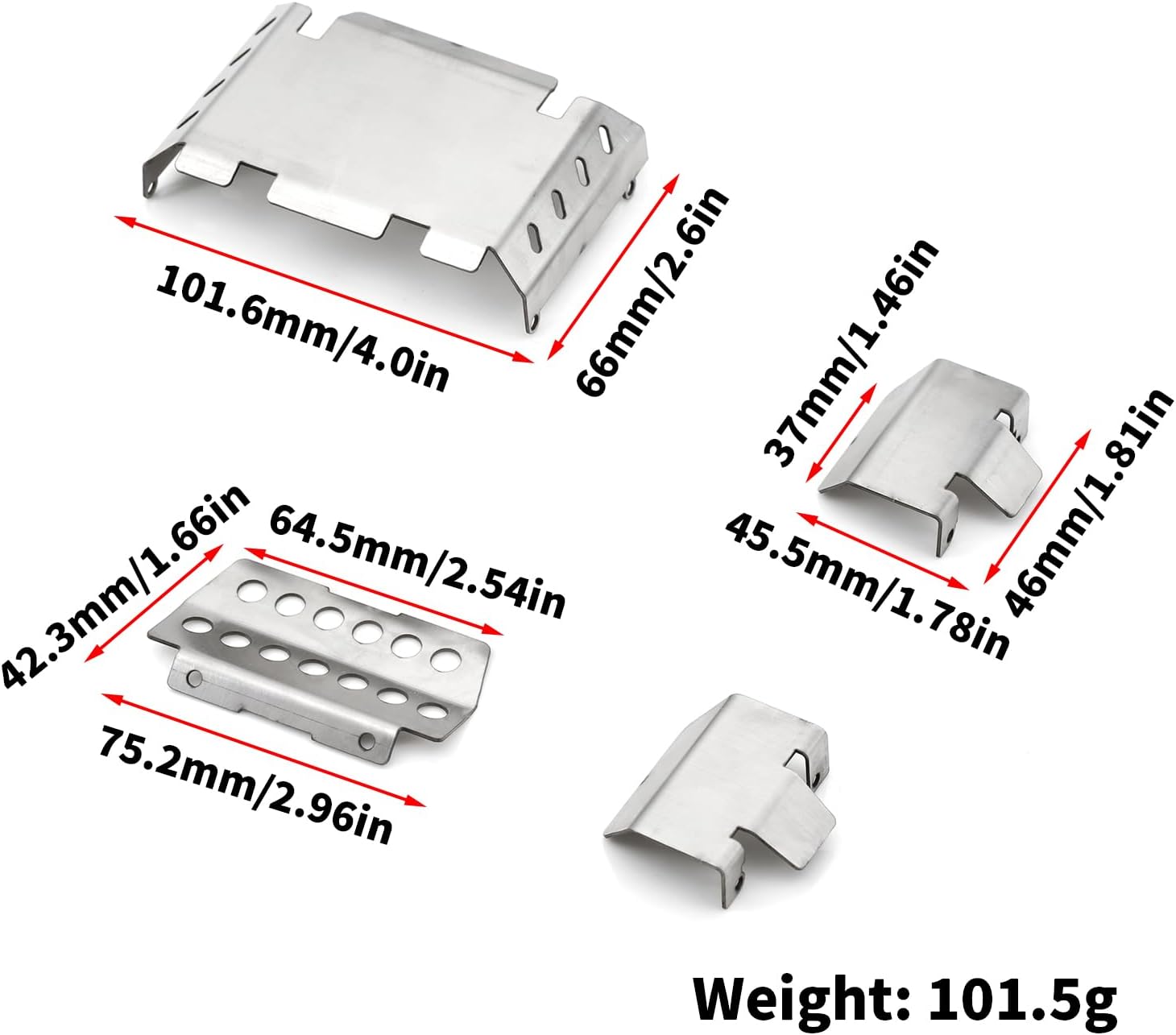 Stainless Steel Chassis Protection Guard Plate RC Upgraded Parts for FMS FCX10 1/10 Crawler RC Car