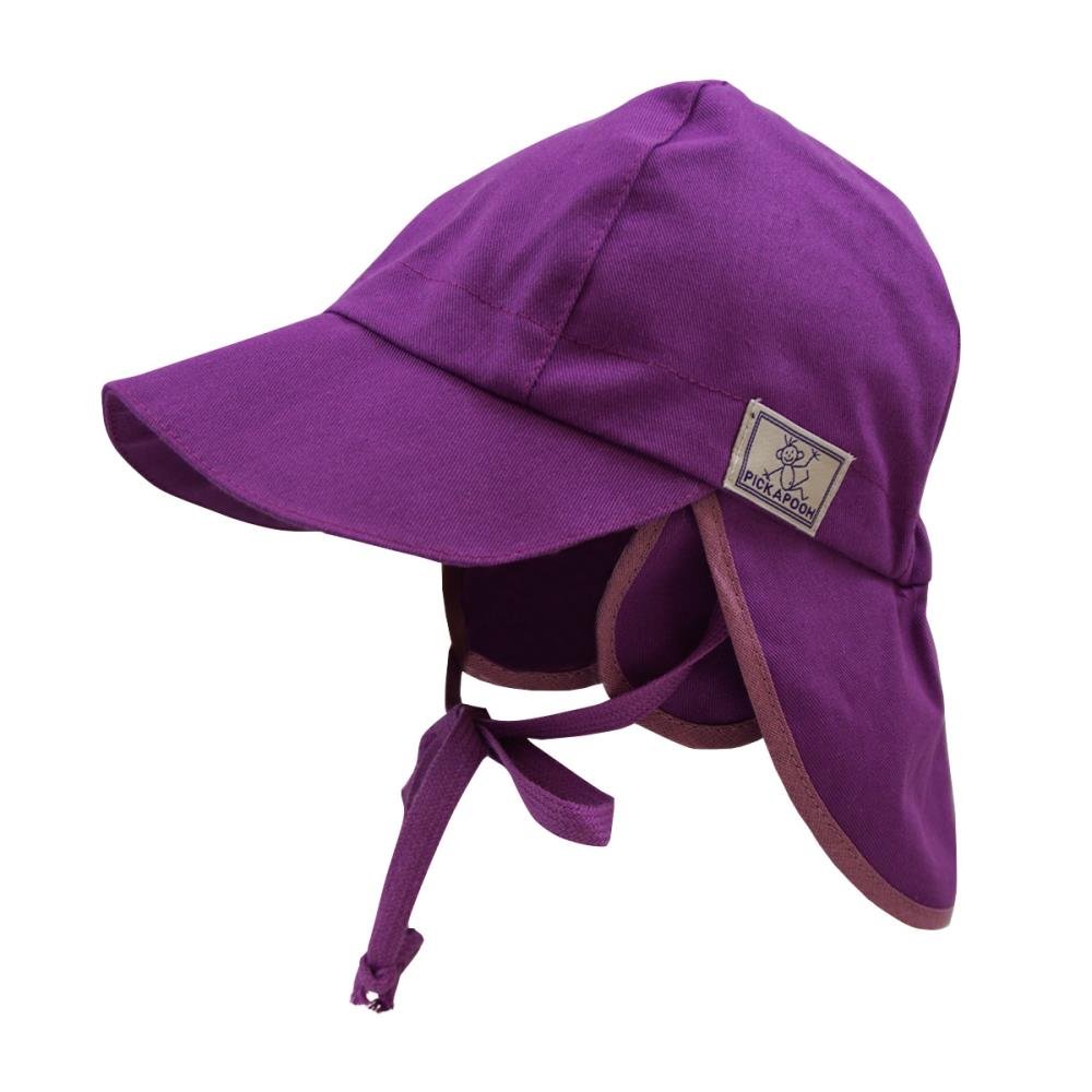 PICKAPOOH Baby/Kinder Sonnenhut/Sonnenmütze Tom mit UV-Schutz aus Reiner Bio-Baumwolle, Dahlia Gr. 56