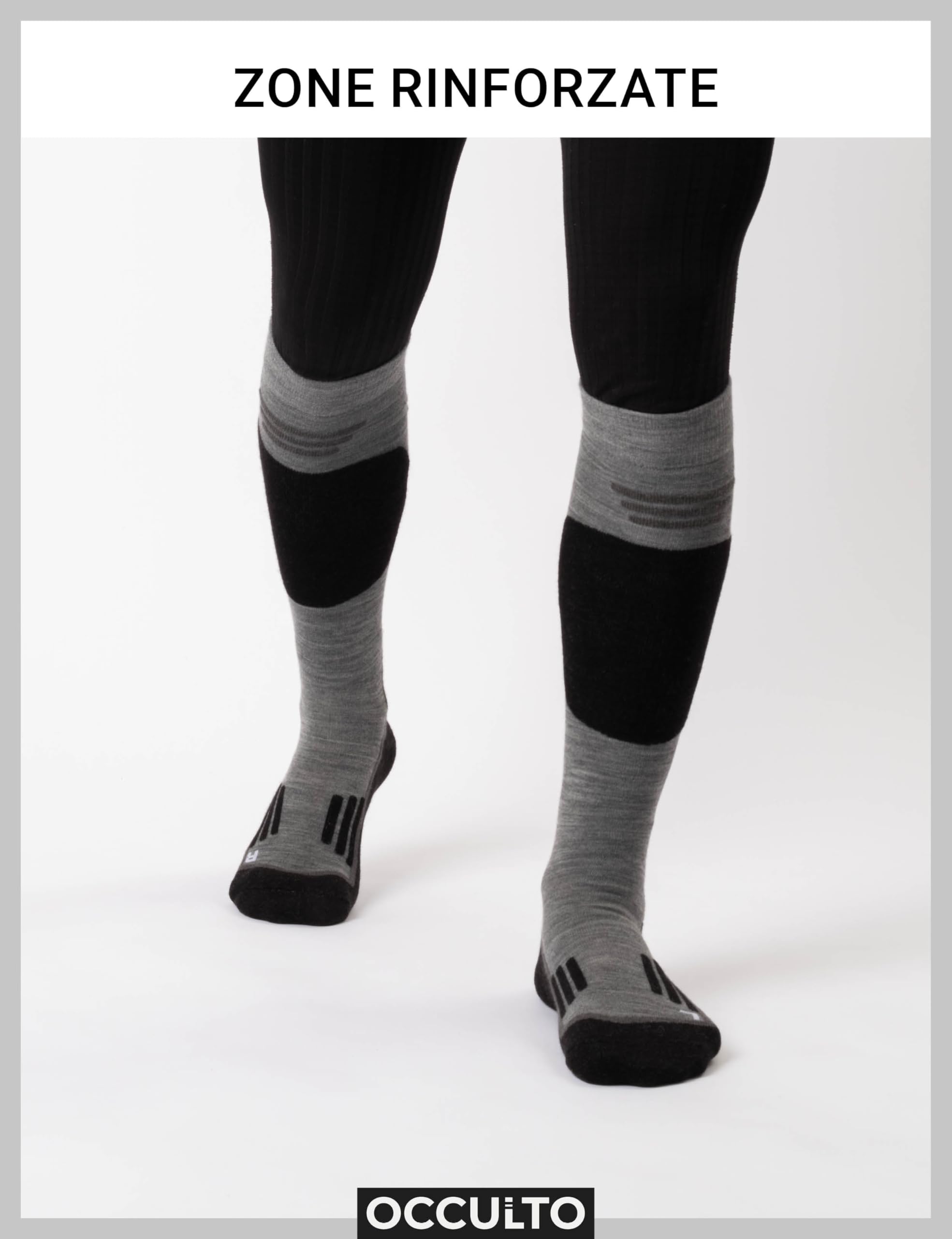 Occulto Calze da Sci Lana Merino Uomo & Donna pacco da 2 (modello: Toni)