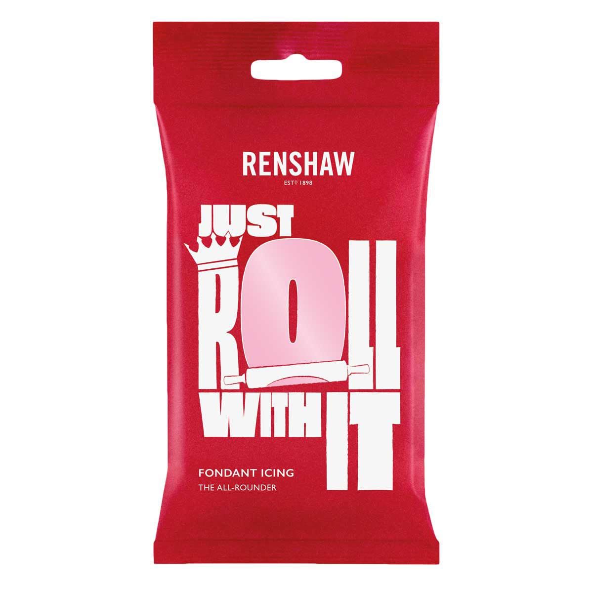 Renshaw Pink Just Roll With It Fondant Icing, 1 kg (Pack of 1) - Ready to Roll Icing for Cakes