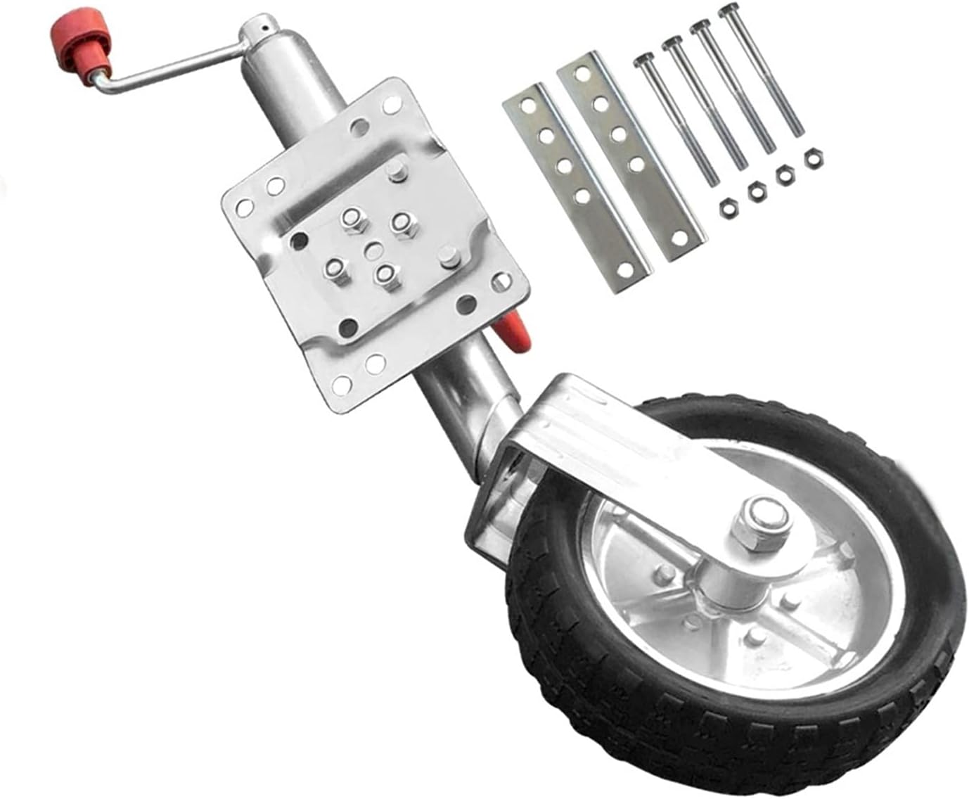 Manual Jack 10 Inch Jockey Wheel Up Solid Rubber Wheel Capacity 1000KG Caravan RV Boat Trailer Jack Parts Accessories Trolley(