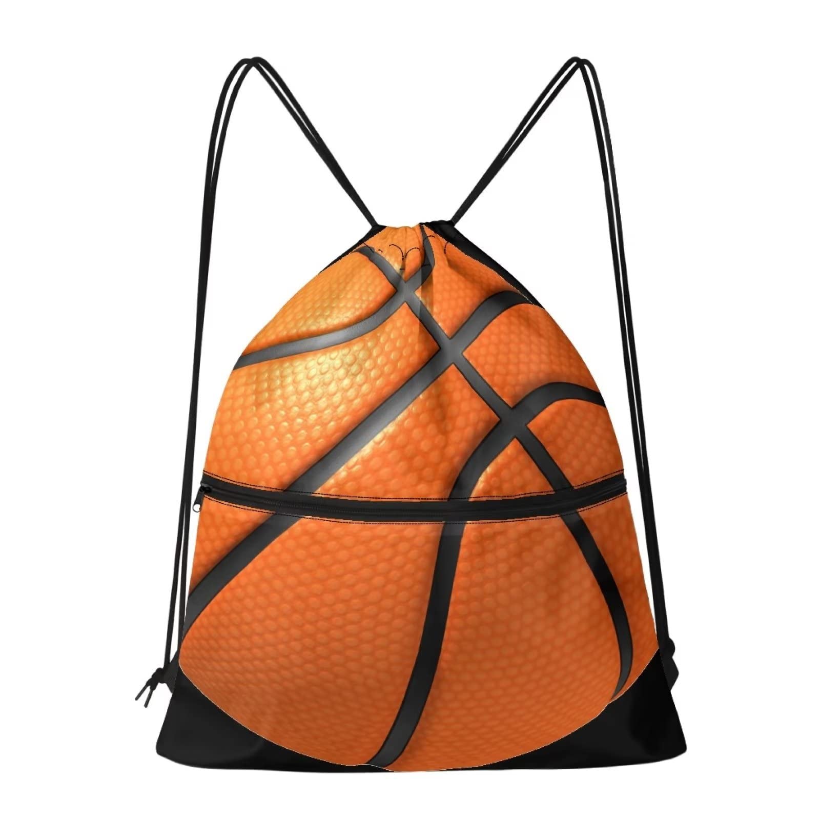 Babrukda Drawstring Backpack Gym Sport Drawstring Bags, Basketball Print Sports Ball Games School Outdoor String Bag, Sports Sackpack Gym Sack for Women Men Girls Boys Kids
