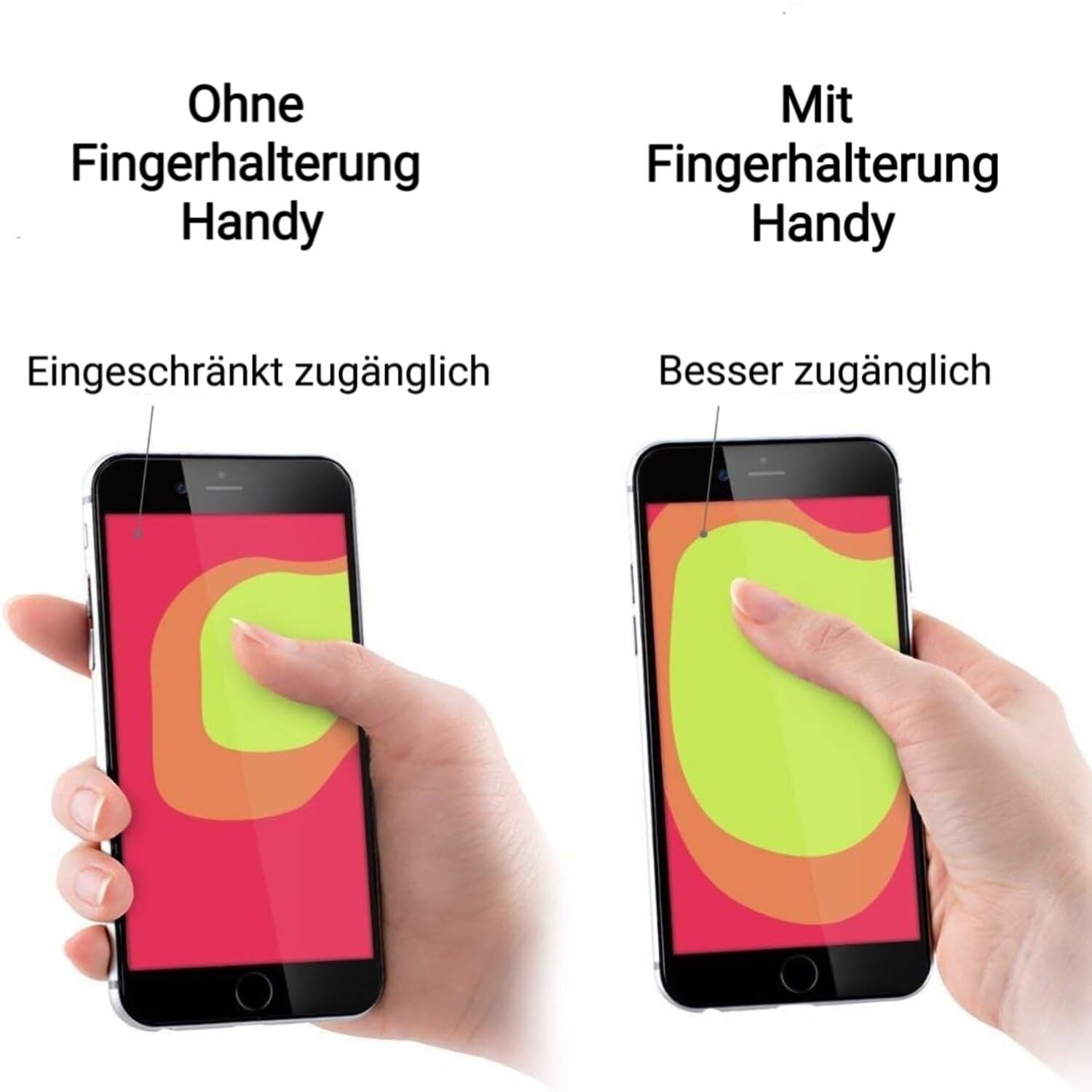 Support Doigt Pour Smartphone - Lot De 3, Adhésif, Pour Une Prise En Main Facile à Une Main - 8