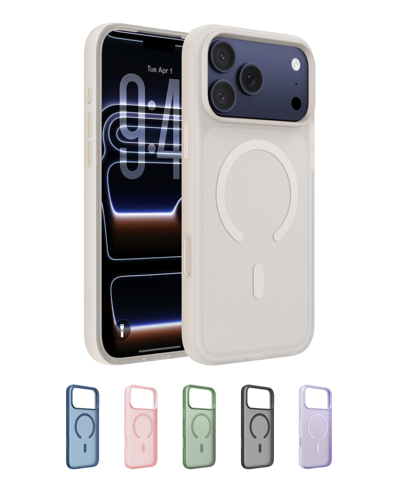 Coque de Protection Belkin SheerForce Grip pour iPhone 17 Pro Max - Beige